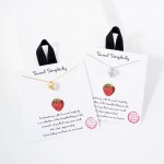 Wholesale dainty Chain Link Necklace Metal Strawberry Pendant L Extender L Hypoa