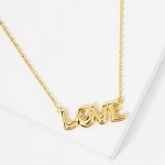 Wholesale dainty Chain Link Necklace LOVE Pendant L Extender L Hypoallergenic Br