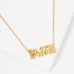 Wholesale dainty Chain Link Necklace FAITH Pendant L Extender L Hypoallergenic B