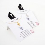 Wholesale dainty Chain Link Necklace Cross Pendant Cubic Zirconia L Extender L H