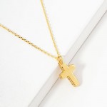 Wholesale dainty Chain Link Necklace Cross Pendant Cubic Zirconia L Extender L H