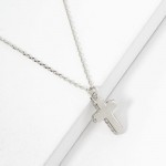 Wholesale dainty Chain Link Necklace Cross Pendant Cubic Zirconia L Extender L H