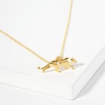 Wholesale dainty Chain Link Necklace Metal Panther Pendant L Extender L Made Kor