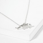 Wholesale dainty Chain Link Necklace Metal Panther Pendant L Extender L Made Kor