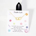 Wholesale dainty Chain Link Necklace Metal Interlocked Clover Pendant L Extender