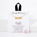 Wholesale dainty Chain Link Necklace BESTIE Pendant L Extender L Hypoallergenic