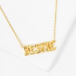 Wholesale dainty Chain Link Necklace BESTIE Pendant L Extender L Hypoallergenic