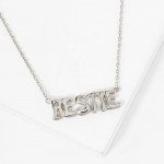 Wholesale dainty Chain Link Necklace BESTIE Pendant L Extender L Hypoallergenic