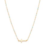 Wholesale chain Link Dainty East West Cross Necklace Painted Link Detail L Exten