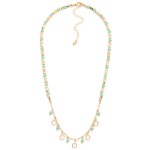 Wholesale chain Link Faceted Bead Necklace Class Crystal Charms L Extender L