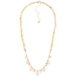 Wholesale chain Link Faceted Bead Necklace Class Crystal Charms L Extender L