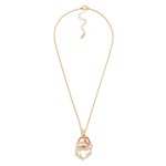 Wholesale chain Link Necklace Rhinestone Studded Santa Claus Outline Pendant L