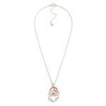 Wholesale chain Link Necklace Rhinestone Studded Santa Claus Outline Pendant L
