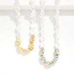 Wholesale baroque Pearl Beaded Necklace Metal Accents L