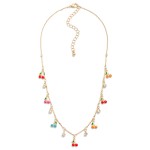 Chain Link Necklace Featuring Enamel Cherry Charms

- Approximately 14" L
- Extender 3" L