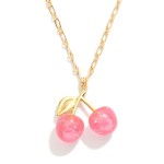 Wholesale chain Link Necklace Glitter Cherries Pendant L Extender L