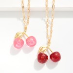 Wholesale chain Link Necklace Glitter Cherries Pendant L Extender L