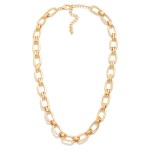 Wholesale rectangular Chain Link Necklace Double Link Accents L Extender L