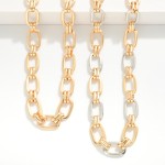Wholesale rectangular Chain Link Necklace Double Link Accents L Extender L