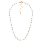 Chain Link Necklace Featuring Faceted Bead Stations

- Approximately 16" L
- Extender 3" L