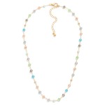 Chain Link Necklace Featuring Faceted Bead Stations

- Approximately 16" L
- Extender 3" L