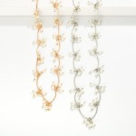 Wholesale linked Twisted Metal Drop Earring Pearl Cluster Details L