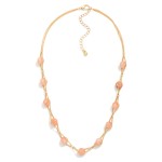 Wholesale intertwined Chain Link Stone Beaded Necklace L Extender L