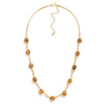 Wholesale intertwined Chain Link Stone Beaded Necklace L Extender L