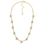 Wholesale intertwined Chain Link Stone Beaded Necklace L Extender L