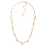 Wholesale intertwined Chain Link Stone Beaded Necklace L Extender L