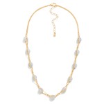 Wholesale intertwined Chain Link Stone Beaded Necklace L Extender L