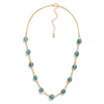 Wholesale intertwined Chain Link Stone Beaded Necklace L Extender L