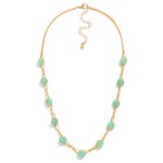 Wholesale intertwined Chain Link Stone Beaded Necklace L Extender L