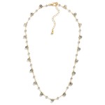 Wholesale chain Link Necklace Teardrop Glass Crystal Charms Faceted Beads L Exte