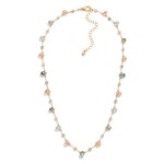 Wholesale chain Link Necklace Teardrop Glass Crystal Charms Faceted Beads L Exte