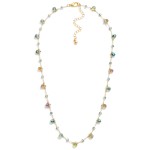 Wholesale chain Link Necklace Teardrop Glass Crystal Charms Faceted Beads L Exte