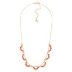 Wholesale chain Link Necklace Beaded Cubic Zirconia Arch Detail L Extender L