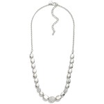 Wholesale gold Metal Beaded Chain Link Necklace Studded Rhinestones L Extender L