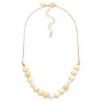Wholesale brushed Metal Bead Pearl Beaded Chain Link Necklace L Extender L