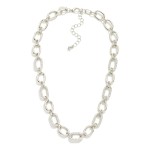 Wholesale chain Link Necklace Rhinestone Studded Links L Extender L