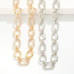 Wholesale chain Link Necklace Rhinestone Studded Links L Extender L