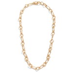 Metal Tone Abstract Shape Chain Link Necklace 

- Approximately 16" L

