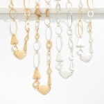 Wholesale linked Metal Geometric Shapes Chain Link Necklace L Extender L