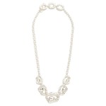 Wholesale layered Chain Link Necklace Hollow Geometric Shapes Rhinestone Details
