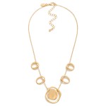 Wholesale chain Link Necklace Hammered Metal Circle Stations L Extender L