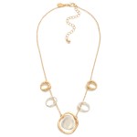 Wholesale chain Link Necklace Hammered Metal Circle Stations L Extender L