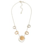 Wholesale chain Link Necklace Hammered Metal Circle Stations L Extender L