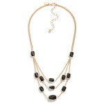Wholesale layered Chain Link Necklace Glass Crystal L Extender L