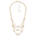 Wholesale layered Chain Link Necklace Glass Crystal L Extender L