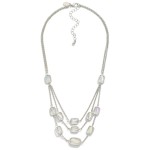 Wholesale layered Chain Link Necklace Glass Crystal L Extender L